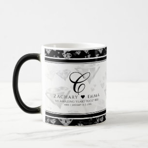 Taza Mágica Elegante 60.º 75° Aniversario del Boda del Diamant