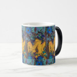 Taza Mágica Elegante abrazo floral con el sol y el arte de los