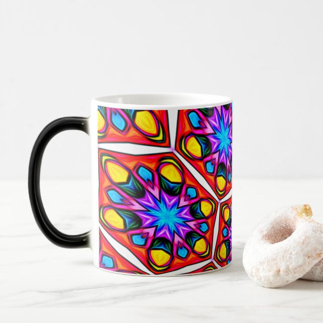 Taza Mágica Elegante Abstract Floral Pattern Mug (Con donut)