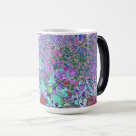 Taza Mágica Elegante Aqua y Purple Limelight Hydrangea Detalle