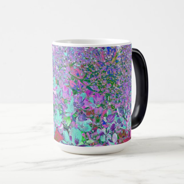 Taza Mágica Elegante Aqua y Purple Limelight Hydrangea Detalle (Anverso derecho)