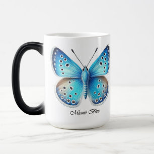 Taza Mágica Elegante envoltorio de mariposa azul de Miami