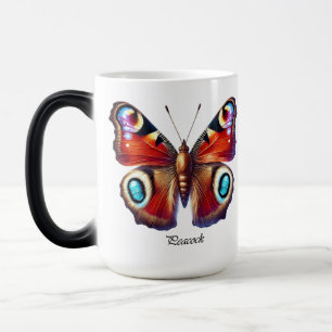Taza Mágica Elegante envoltorio de mariposa de pavo real