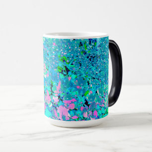 Taza Mágica Elegante Hydrangea de luz rosa y azul