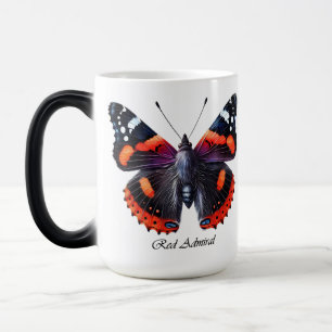 Taza Mágica Elegante Mariposa Almirante Rojo Chal