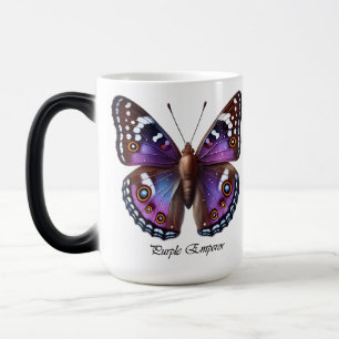 Taza Mágica Elegante Mariposa Emperador Morado Alrededor 