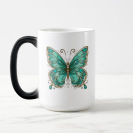 Taza Mágica Elegante mariposa turquesa grande Morphing