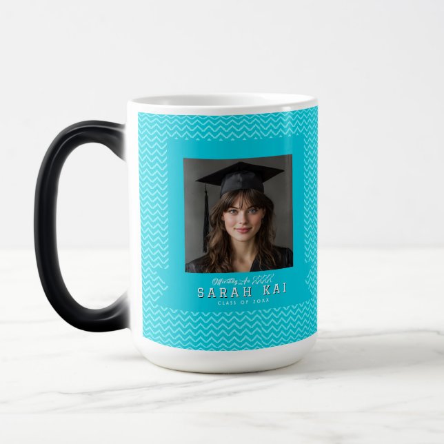 Taza Mágica Elegante patrón de Chevron graduada de escuela sec (Izquierda)