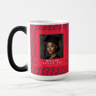 Taza Mágica Elegante patrón de Chevron Phd Grad