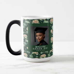 Taza Mágica Elegante patrón de clavel graduación universitaria