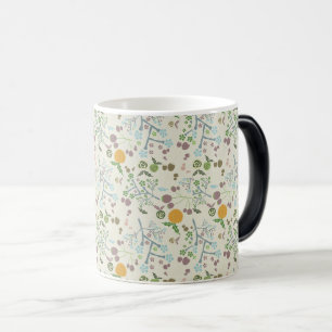Taza Mágica Elegante Patrón de Kraft floral sin problemas