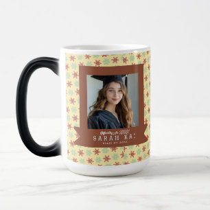 Taza Mágica Elegante patrón de Navidad Regalo de graduación pa