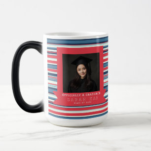 Taza Mágica Elegante patrón de rayas graduado universitario