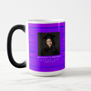 Taza Mágica Elegante patrón de rayas para fiesta de graduación
