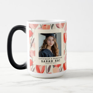 Taza Mágica Elegante Tulipán Floral Escuela Secundaria Graduad