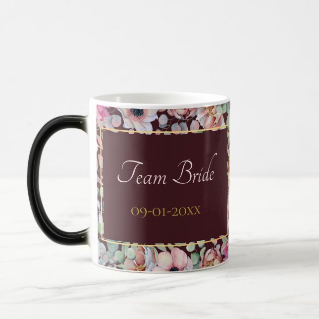 Taza Mágica Elegantes marcos geométricos de anémona rosada de  (Izquierda)