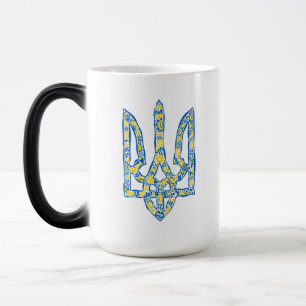 Taza Mágica Emblema nacional ucraniano trident tryzub