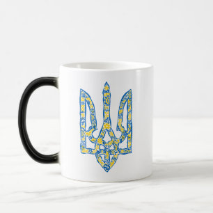 Taza Mágica Emblema nacional ucraniano tridente tryzub étnico