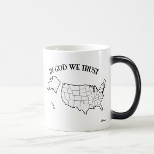 Taza Mágica En Dios Confiamos con esquema de EE. UU.