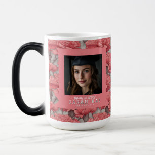 Taza Mágica Enfermera Certificada con Patrón de Clavel Único