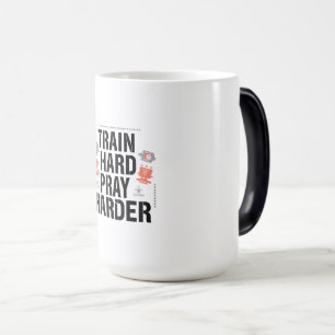 Taza Mágica Entrena Duro Reza Más – Motivación Cristiana de Fi