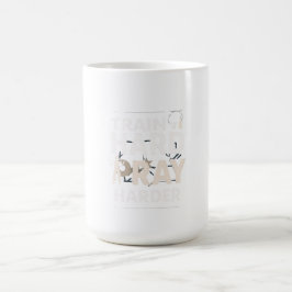 Taza Mágica Entrena Duro Reza Más – Motivación Cristiana de Fi