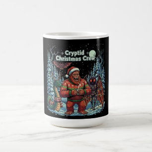 Taza Mágica Equipo Divertido de Cryptidos Navideños Bigfoot,