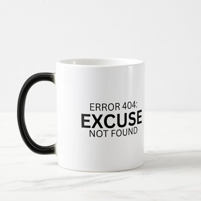 Taza mágica Error 404: Excusa No Encontrada (Izquierda)