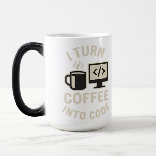 Taza Mágica Es gracioso que convierta el café en código
