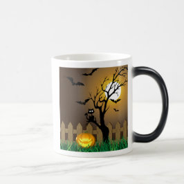Taza Mágica Escena del jardín de Halloween con miedo