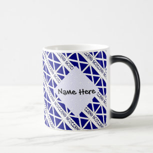 Taza Mágica Escocia Bandera Escocesa Tiled Negra Personalizaci