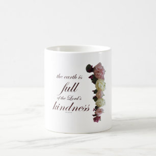 Taza Mágica Escritura, salmo 33, rosas blancas y rosas rosas