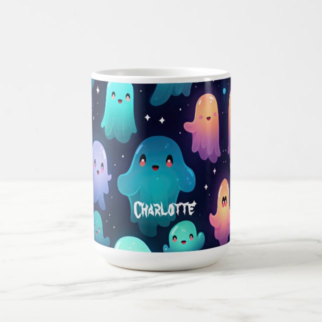 Taza Mágica Espeluznante Personalizado Ghost Cute de Halloween (Centro)