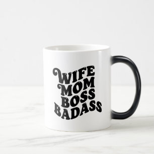 Taza Mágica Esposa Mamá Jefa Mujer Fuerte Moderna Retro
