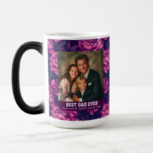 Taza Mágica Espresso de peonías florales del día del padrastro