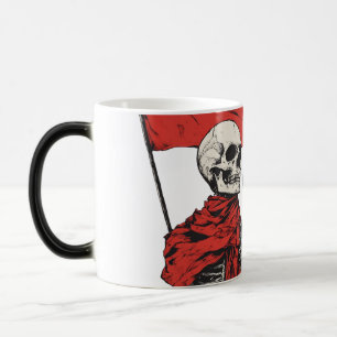 Taza Mágica Esqueleto de la Bandera Roja Caminando   Edgy Humo