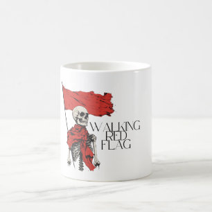 Taza Mágica Esqueleto de la Bandera Roja Caminando Edgy Humo