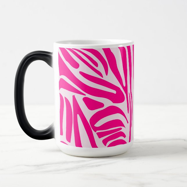 Taza Mágica Estampado de cebra rosa (Izquierda)