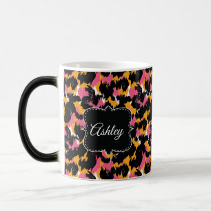 Taza Mágica Estampado de Guepardo Elegante Rosa Divertido Mono