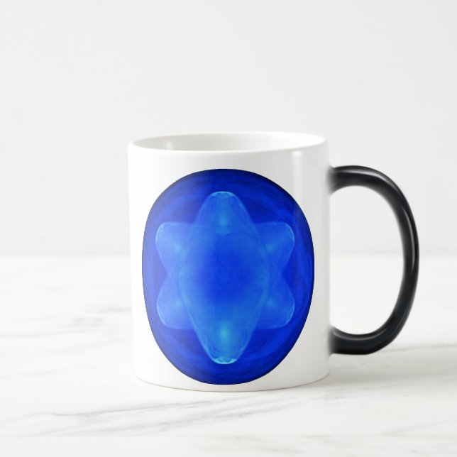 Taza Mágica Estrella azul en blanco (Derecha)