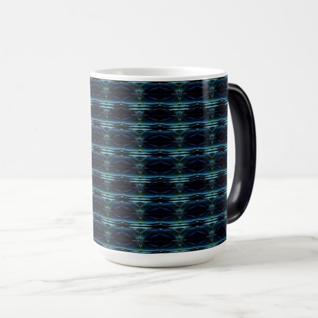 Taza Mágica Estrellas de arcoiris verdes azules, patrón Artdec (Anverso derecho)