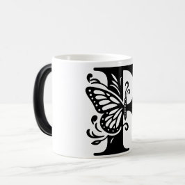 Taza Mágica F Alphabet black butterfly