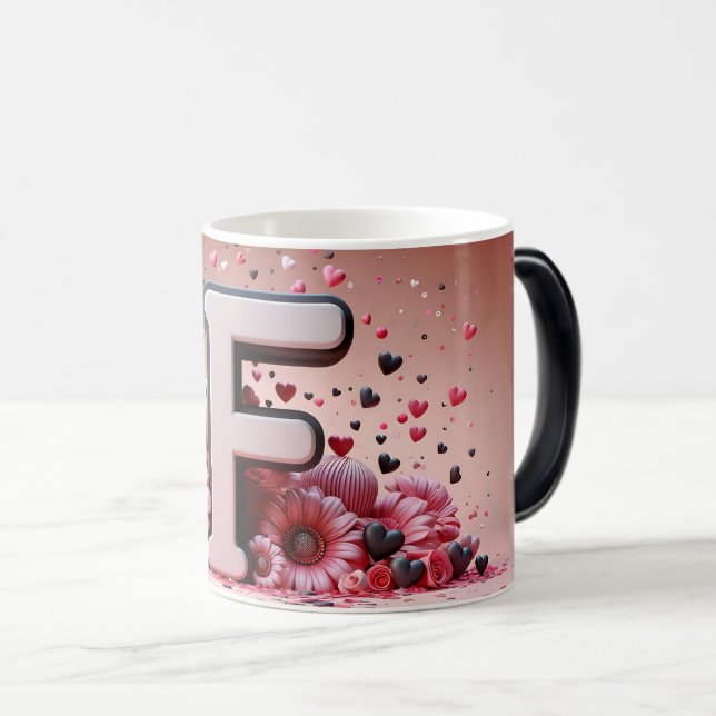 Taza Mágica F Valentine Alphabet 3D (Anverso derecho)