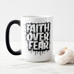 Taza Mágica Faith Over Fear Coffee Mug Personalizar Inspirador