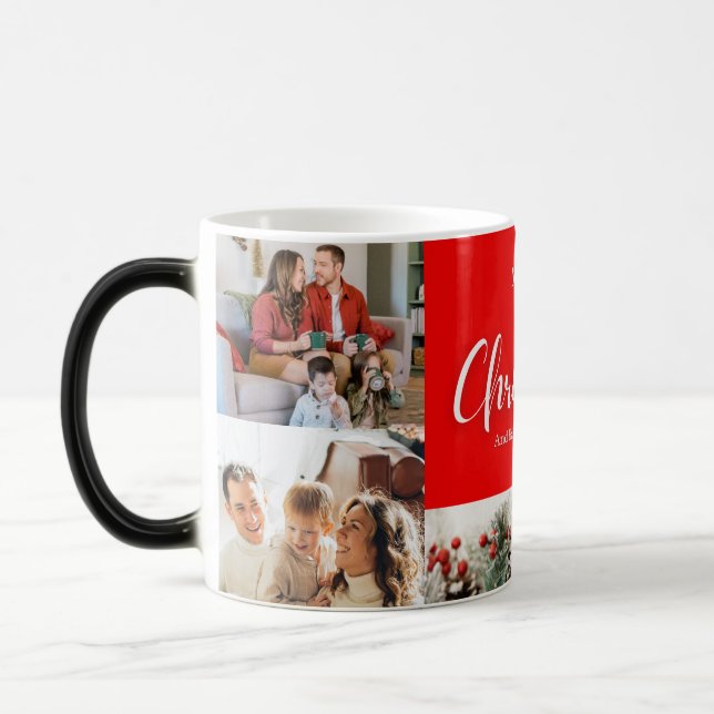 Taza Mágica familiares Fotos de Feliz Navidad Feliz Año Nuevo  (Izquierda)