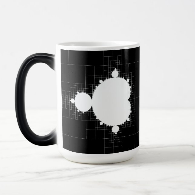 Taza Mágica Famoso Mandelbrot blanco sobre café negro Mug (Izquierda)