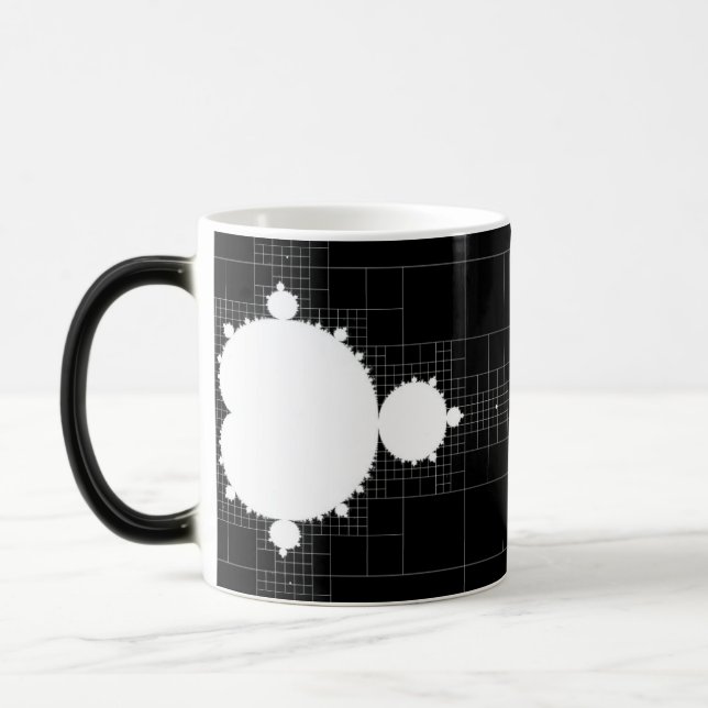 Taza Mágica Famoso Mandelbrot blanco sobre café negro Mug (Izquierda)