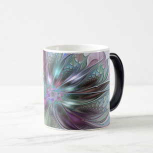 Taza Mágica Fantasía abstracta moderna y colorida de flor frac