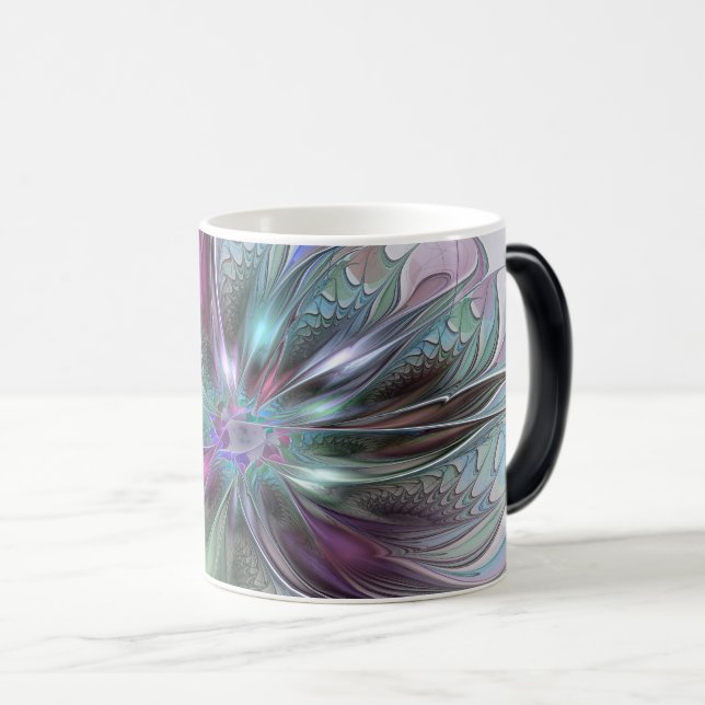 Taza Mágica Fantasía colorida Resumen Flor Fractal Moderna (Anverso derecho)