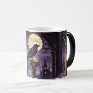 Taza Mágica Fantasía oscura de luna llena cuervo gótico